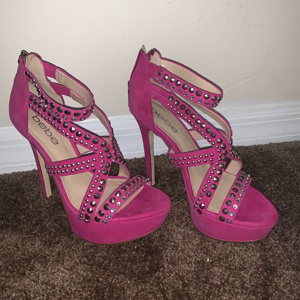 BEBE PINK HEELS